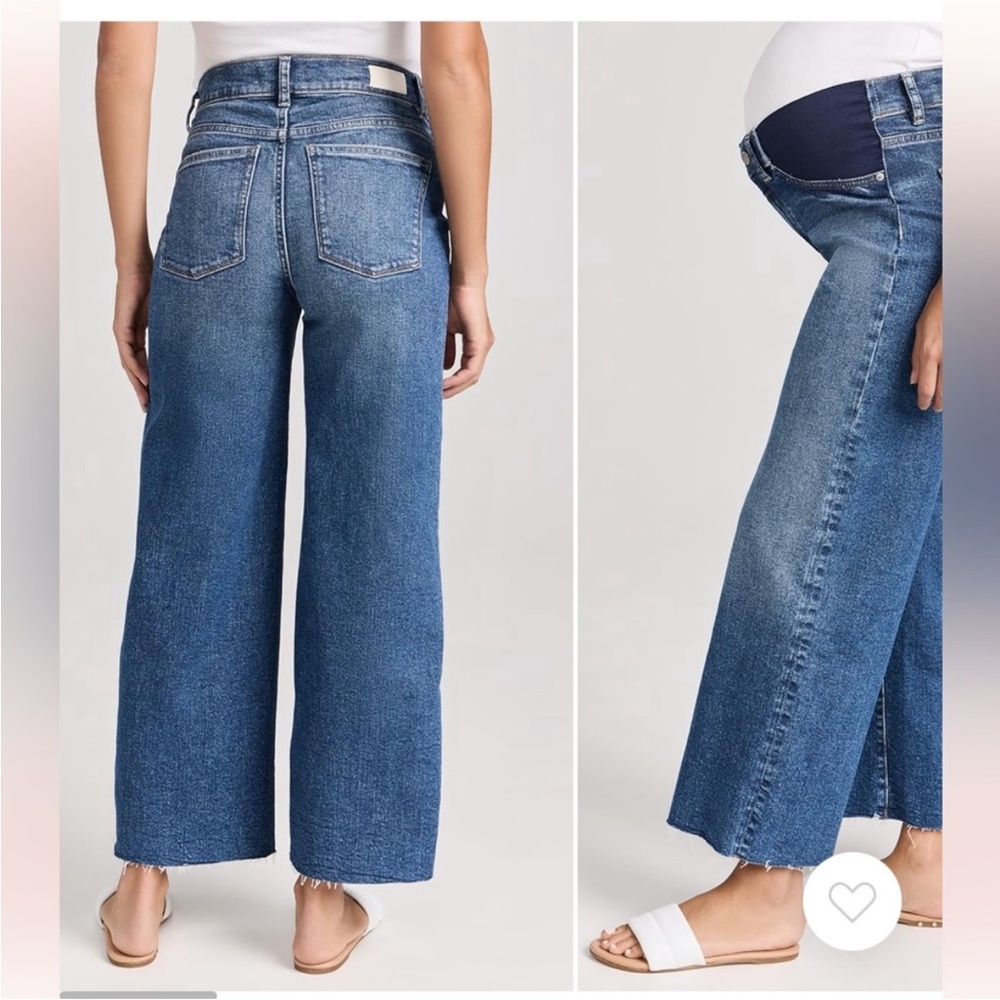 DL1961 Maternity Hepburn Wide Leg Jeans in east lake vintage wash, size 27 - Picture 4 of 11